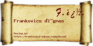 Frankovics Ágnes névjegykártya