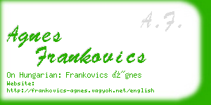 agnes frankovics business card